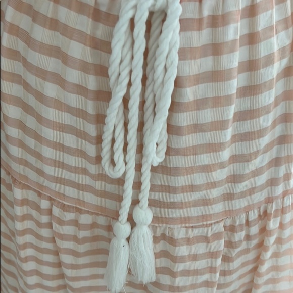 Moon River Peach Striped Midi Dress - Picture 4 of 11